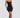 Czarna Sukienka Mini Gorset z Kwiatami – Appliqué Statement | Meave & Ivy